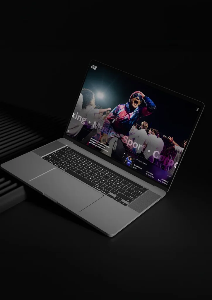 Corporate event website design showcasing speaker information, schedules, registration details, and brand-led visuals.